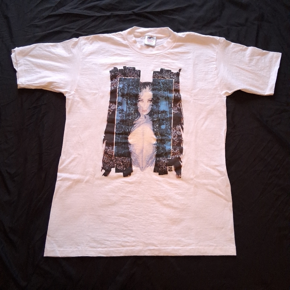 VTG 1990s Oneita Olivia de Berardinis Bella Donna Single Stitch White T-Shirt XL